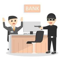 robber robbing bank design character on white background vector