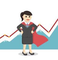 business woman secretary super up progress design character on white background vector