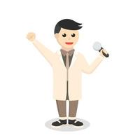 retro singer man design character on white background vector