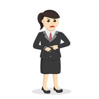 business woman secretary angry to late design character on white background vector