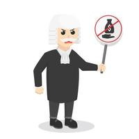 old man judge with no bribe sign design character on white background vector