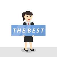 business woman secretary the best design character on white background vector