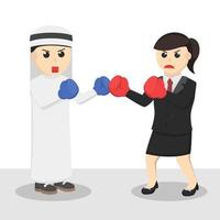 business woman secretary compotition boxing design character on white background vector