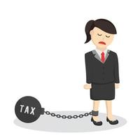 business woman with tax burden ball design character on white background vector