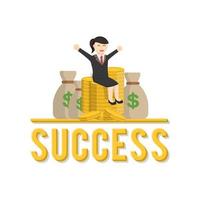 business woman secretary success design character vector