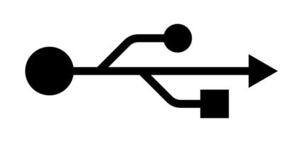 USB icon, standard for connecting information carriers. Storage of information on removable media. Vector