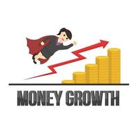 business woman secretary money growth design character on white background vector