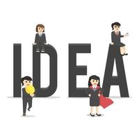 business woman idea design on white background vector