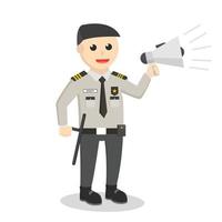 security officer holding megaphone design character on white background vector