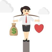 business woman secretary balance between work and life design character on white background vector
