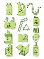 Set environmental symbols in the triangle. Recycling symbols of plastic. Save our planet. Five r vector