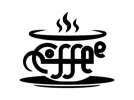 Cup of coffee calligraphy. Vector clipart text composition