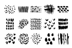 hand drawn texture collection. set vector doodle patterns.