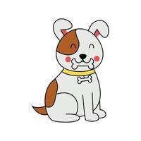 Vector illustration of cute brown dog on white background.