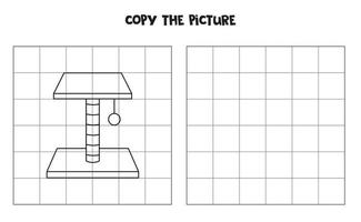 copie la imagen del poste de rascado en blanco y negro. juego de lógica para niños. vector