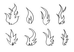 Hand Drawn set fire icon. Decoration elements. Isolated on white background. Vector illustration.