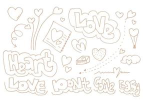 Set of love. Hand drawing. Doodle style. for your design. vector