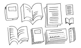 Book set in doodle style suitable for education content on white background. vector