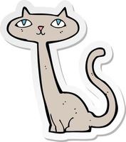 sticker of a cartoon cat vector