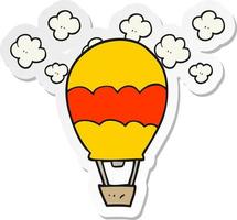 sticker of a cartoon hot air balloon vector