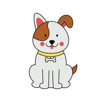 Vector illustration of cute brown dog on white background.