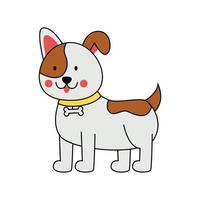 Vector illustration of cute dog on white background.