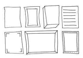 collection of hand drawn doodle frames on a white background for the web, banners and design elements vector