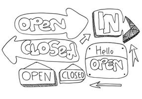 Open Sign Closed. for use in cafes, buildings, shops and others vector