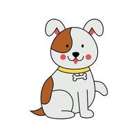 Vector illustration of cute dog on white background.