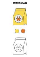 Color cartoon dog food. Worksheet for kids. vector