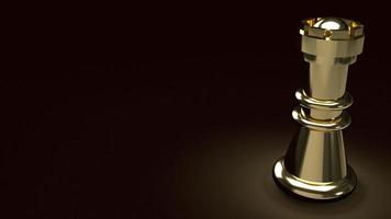 The gold chess in dark abstract image 3d rendering for business content photo