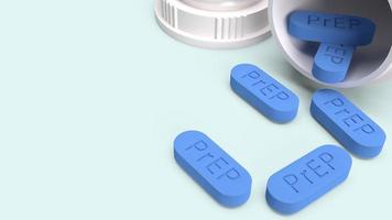 PrEP is HIV prevention pill for medical concept 3d rendering. photo