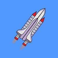 ilustración de cohete, icono de ilustración de niños de cohete, plantilla de diseño de arte de cohete colorido vector