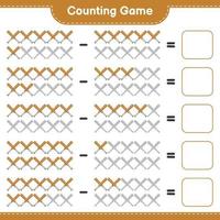 Count and match, count the number of Baseball Bat and match with the right numbers. Educational children game, printable worksheet, vector illustration