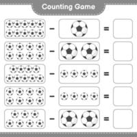 Count and match, count the number of Soccer Ball and match with the right numbers. Educational children game, printable worksheet, vector illustration