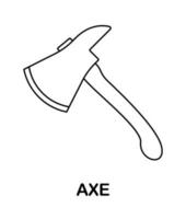 Coloring page with Axe for kids vector