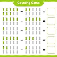 Count and match, count the number of Sport Water Bottle and match with the right numbers. Educational children game, printable worksheet, vector illustration