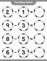 Count and match, count the number of Soccer Ball and match with the right numbers. Educational children game, printable worksheet, vector illustration