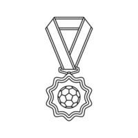 Coloring page with Medal for kids vector