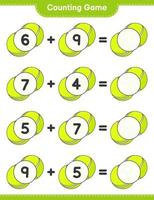 Count and match, count the number of Tennis Ball and match with the right numbers. Educational children game, printable worksheet, vector illustration