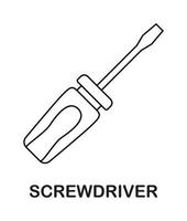 Coloring page with Screwdriver for kids vector