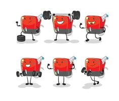 gasoline pump mascot vector