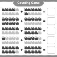 Count and match, count the number of Dumbbell and match with the right numbers. Educational children game, printable worksheet, vector illustration