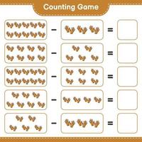 Count and match, count the number of Golf Gloves and match with the right numbers. Educational children game, printable worksheet, vector illustration