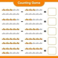 Count and match, count the number of Running Shoes and match with the right numbers. Educational children game, printable worksheet, vector illustration