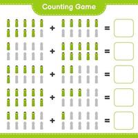 Count and match, count the number of Sport Water Bottle and match with the right numbers. Educational children game, printable worksheet, vector illustration