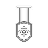 Coloring page with Medal for kids vector