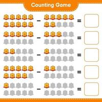 Count and match, count the number of Trophy and match with the right numbers. Educational children game, printable worksheet, vector illustration