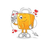 padlock cute cartoon vector