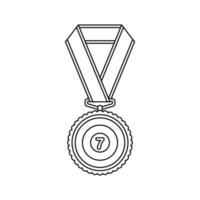 Coloring page with Medal for kids vector